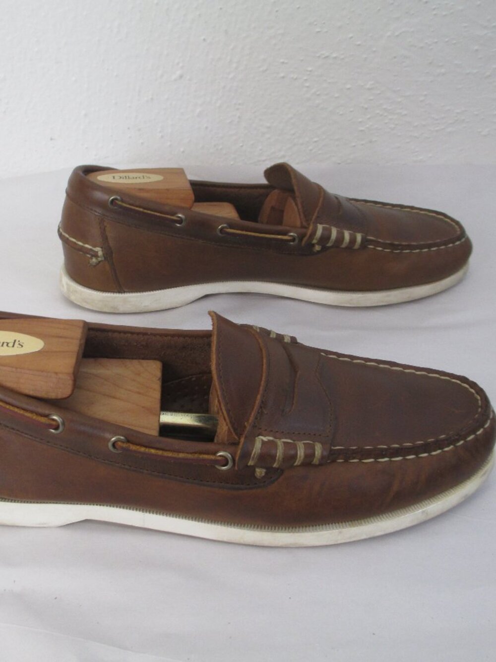 Allen Edmonds Kirkwood Boat Shoes Penny Loafers Brown Leather Slip On Size 9D - Picture 4 of 8